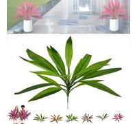 2PCS Large Realistic Artificial Boston Fern & Dragon's Blood Tree Plants, with Vibrant Pink Purple Leaves, Boston Ferns Artificial Plants Outdoor, UV-Resistant, for Home Garden Patio Balcony (C,1PCS)