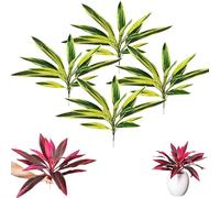 2Pcs Large Realistic Artificial Boston Fern & Dragon's Blood Tree Plants with Vibrant Pink Purple Leaves, for Home Garden Patio Wedding Balcony Decor (Yellow-green,4Pcs)