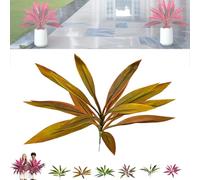 2PCS Large Realistic Artificial Boston Fern & Dragon's Blood Tree Plants, with Vibrant Pink Purple Leaves, Boston Ferns Artificial Plants Outdoor, UV-Resistant, for Home Garden Patio Balcony (B,3PCS)