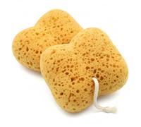 2Pcs Large Shower Sponges for Bath, Exfoliating Body Sponge Dense Foam for Gentle & Deep Cleansing, Ultra-Soft for Sensitive Dry Skin, Bath Sponges for Adults (Yellow Butterfly Shape with String)