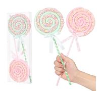 2Pcs Large Size Pastel Color Christmas Tree Picks 16.6 Inch Pink Green Christmas Candy Lollipop Ornaments Picks for Xmas Christmas Tree Topper Decorations Wreath Vase Garland Home Holiday Supplies