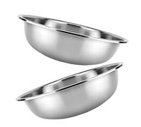 2pcs Large Stainless Steel Mixing Bowl Multi-purpose Kitchen Basin for Vegetable Washing and Salad Preparation Smooth Edges Easy to Clean Space-saving Design