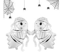2Pcs large White Ghost Balloons, Scary Ghost Foil Balloon for Halloween Party Decorations, Scary Birthday Decorations