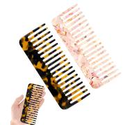 2PCS Large Wide Tooth Comb for Women, Tortoise Shell Comb for Thick Curly Wavy Wet Dry Hair, Suitable for Women Girls, Apricot Pattern (4.65×1.77 inch)