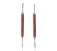 2pcs Latte Art Pen, Stainless Steel Coffee Drawing Tool with Wood Handle Double-Ended Coffee Carving Needle Cinnamon Pen Barista Accessories for Home & Cafe Use