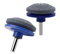 2PCS Lawn Mower Sharpener, Universal Rotary Grinder Stone for Power Drill Garden Industrial Tool Rotary File Drill Attachment for Rotary Lawn Mower, Spades, Hoes, Lawn Edgers Tool Most Power Drill