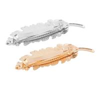2pcs Leaf Hair Clip for Women, Elegant Sturdy Alloy | Leaf Shaped Design, Golden and Silver Finish, Delicate Simple Style, Practical Accessory for Everyday Wear