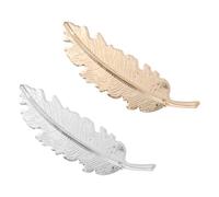 2pcs Leaf Shaped Hair Clip Pin in Sturdy Alloy for Women