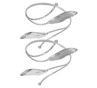 2pcs Leaf Shaped Metal Curtain Tiebacks for Drapes, Modern Nordic | Wrap-around Use, Adaptable to Thick Drapes, Silver Finish, for Interior Styling and Hotel Settings