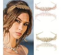 2pcs Leaf Wedding Headbands Flower Headband Bridal Crown Headpiece Metal Laurel Leaf Branch Dainty Hairband Hair Accessories for Women Girls