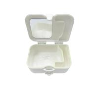 2pcs Leak Proof Denture Cup Bath Box with Mirror and Cleaning Brush, Dental Brace Case Retainer Mouth Guard Storage for False Teeth