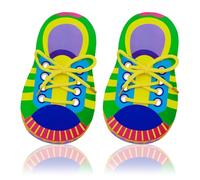 2Pcs Learn to Tie Shoe Laces Kids Shoe Lace Practice Shoelace Tying Practice Board Teach Your Child Help Learn How To Do Shoe Laces for Children Toddler Early Educational Teaching Aids, Mixed Color