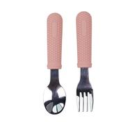 2Pcs Learning to Eat Cutlery Spoon Fork Toddler Utensils Silverware Stainless Children Safe Fork Spoons Baby Essential Baby Cutlery
