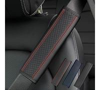 2Pcs Leather Car Seat Belt Pads for Renault Alaskan Arkana Captur City K-ZE Clio, Soft Comfort Non-slip Breathable Car Seat Belt Shoulder Protector Cover Case,C-Red