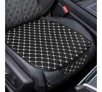 2PCS Leather Car Seat Cushion,Waterproof Car Front Seat Cushions,49x49cm Anti-Slip Driver Seats Pad with Storage Pocket,Soft Breathable CarSeat Cover for Most Cars,Trucks,SUVs,Vans (BlackWhite)