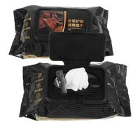 2pcs Leather Cleaning Wipes Nonwoven Portable Single Use for Seats | Black Finish, Automotive Detailing and Wardrobe Care, Fast Refresh for Bags, Shoes, and Couches