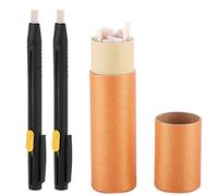 2Pcs Leather Crayon Pen, 20 Wax Refill Auto Vanishing Leather Fabric Marker Disappear Pens White Sewing Marking Pen for Invisible Marking