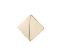 2pcs Leather Diamond-Shaped Bookmark Page Folder Corner Protection Set Square Book Marks Nook(White Pink 2pcs)