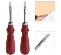 2Pcs Leather Edge Skiving Beveler Craft Keen Edge Cutting Leather Burnishing Tool, Leather Edge Skiving DIY Craft Tool for Leather Crafting Working Tools 2 Sizes(1.0mm&1.5mm Size) (3#+5#)