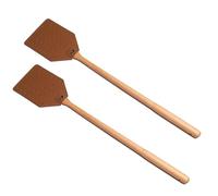 2pcs Leather Fly Swatter, Manual Heavy Duty Fly Swatter With Long Wood Handle, Durables Heavy Duty FlyInsects Catcher, Durables FlySwatter Catcher WaspSwatter For Spiders, F-lies, Bees, Mosquitoes