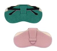 2PCS Leather Glasses Case Portable Sunglasses Pouch Anti-Scratch Soft Storage Bag Lightweight Travel Eyeglasses Holder Cover Pouch For Men And Women Suitable For Beach Vacation Office School