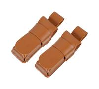 2pcs Leather Harmonica Covers Portable Brown Storage Bags | Lightweight Hand Carry Format, Compact Sleeve Pair, Instrument Packaging Use