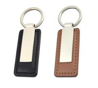 2PCS Leather Key Chain with Metal Key Ring Black and Brown KeyChain for Men & Women Hanging Ornament Car Keyring Suitable for Car Keys Handbags and Wallets of Couples Family Members and Friends