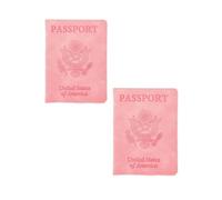 2pcs Leather Passport Holder Covers Case Wallet Card Slot Luggage Tag Compact Lightweight Waterproof Travel Must Haves Accessories for Women and Men
