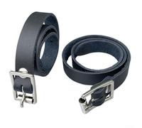 2pcs Leather Spur Straps with Metal Buckle, Adjustable Equestrian Riding Belt for English Spurs, Soft Black Horse Tack Accessories 41cm