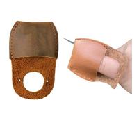 2PCS Leather Thumb Guard, Finger Protector for Carving & Woodworking, Full Grain Leather Finger Protector, Leather Fingers Guard Protectors for Wood Carving, Sewing, Needlework