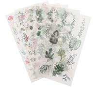 2pcs Leaves and Flowers Stickers Set Washi Stickers DIY Decorative Label for Arts DIY Crafts Scrapbooking Calendars Album