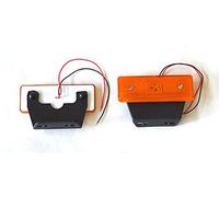 2pcs LED 12V Amber Yellow Orange Side Marker Indicator Lights with Bracket For Truck HGV Trailer Lorry Bus Cab Van