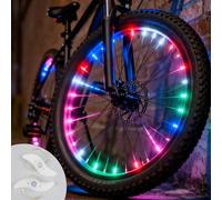 2Pcs LED Bike Wheel Lights Bicycle Spoke Lights 3 Flashing Modes Color Changing Light Waterproof Multicolour LED Neon Tire Lamp Bicycle Accessories Easy to Install Outdoor for Adult at Night