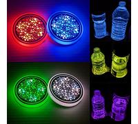 2PCS LED Car Cup Holder Lights, Light Up Cup Holders for Your Car, Light Up Car Coasters for Cup Holders, Car Cup Holder Coasters, Colorful Interior Accessories Decoration (2PCS) (Design 1 Ring)