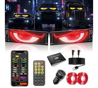 2PCS LED Devil Eye Lights for Windshield, 23.4"x4.7",App & Remote, USB | Dual Screen Sync, Animated Windshield Eyes, Programmable, Fits Car, Truck, RV Front Window, Easy Setup