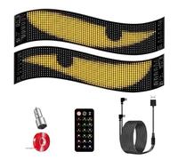 2PCS LED Devil Eyes for Windshield,14.72"x3.62" Programmable Flexible LED Matrix Panel, APP & Remote Control DIY Custom Animated, IP65 Waterproof LED Screen for Cars SUV Trucks Sign Cool Accessories