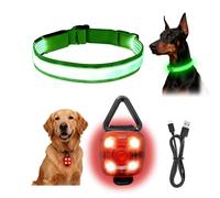 2Pcs LED Dog Collar Light, Light Up for Night Walking, Rechargeable Flashing USB Collar for Small to Large Dogs 6 Glowing Modes, IP68 Waterproof(Large 16.1"-20.4"(41cm-52cm))