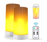 2PCS LED Flame Light, USB Rechargeable Flame Lamp with Remote & Timer, Waterproof Dimmable Flameless Candles Light for Home Party Garden Camping Halloween Christmas Decoration