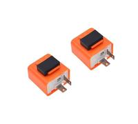 2PCS LED Flasher Relay,Heavy Duty 12V 2-Pin Adjustable LED Turn Signal Relay,Led Flasher Module for Fixing Car Scooter Bike Motorcycle Turn Signal Light Frequent Flicker (Orange)