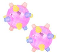 2Pcs LED Flashy Musical Dancing Ball, Luminous Shake Light Up Jumping Ball, Flashs Bouncing Balls For Kids, Sensory Led Mini Disco Balls, Early Educational Game Toy For Birthday Christmas New Year