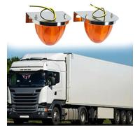 2PCS LED for Star Marker Lights Truck Trailer Van Amber White | Plastic And Metal Build, 12V-24V, Direct Replacement, Includes Brackets, For Trucks Trailers Vans for rvs