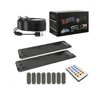 2pcs LED Matrix Panel Sign USB Power Devil's Eye Flexible Screen App Control DIY Programmable Lighting for Car Decor Accessories(2Pcs 11x49cm)