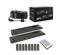 2pcs LED Matrix Panel Sign USB Power Devil's Eye Flexible Screen App Control DIY Programmable Lighting for Car Decor Accessories(2Pcs 12x59cm)