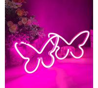2PCS LED Neon Light Sign Butterfly Neon Signs Home Night Lights for Kids' Bedroom Decorative lamps Wall Art Romantic Christmas Birthday Gift