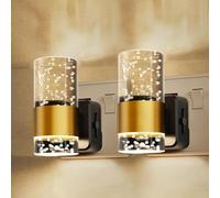2PCS LED Night Light Plug in Wall, Soft Warm Glowing Ambiance Light with Light Sensor, 0-100LM Dimmable Nightlight, Acrylic Design Nightlight for Bathroom, Hallway, Stairs White Light 5000K