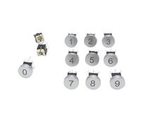 2pcs LED OD 10mm Switch Cap CIRCLE 12V 50mA 0~9 Digit Symbol Cap for 6 * 6mm Momentary Tact Push Button Switch(H)