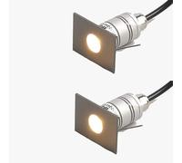 2PCS LED Outdoor Buried Lights, IP67 Waterproof Exterior Wall Spotlight, Rectangle Low Voltage Landscape Light, Pressure 30° Beam Angle Buried Lights(White,24V-1W)