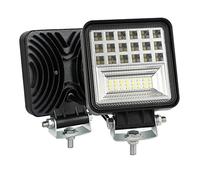 2Pcs LED Pod Lights 12V, 126W Led Flood Light 12600lm Long Range Work Lights 4 Inch Off Road Driving Spot Light White Light for Farm Tractor, Trailer, Van, Caravan, ATVs, Boat