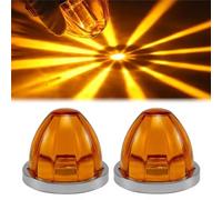 2PCS LED Side Marker Signal Indicators, Bullet Shape 12V-24V LED Front and Rear Indicator Lights, LEDs Watermelon Lights for Semi Truck, Side Marker Turn Signal Lights for Car, SUV, Truck (Orange)