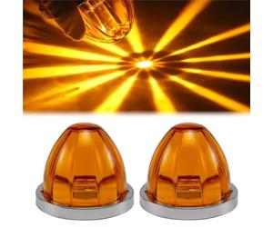 2PCS LED Side Marker Signal Indicators, Bullet Shape 12V-24V LED Front and Rear Indicator Lights, LEDs Watermelon Lights for Semi Truck, Side Marker Turn Signal Lights for Car, SUV, Truck (Orange)